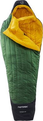 Спальный мешок Nordisk Gormsson Mummy Medium (-15/-20°C), 175 см - Left Zip, artichoke green/mustard yellow/black (NRD GORM2-M)