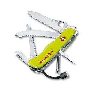 Швейцарський розкладний ніж Victorinox Rescuetool One Hand (111мм 16 функцій) жовтий 0.8623.MWN