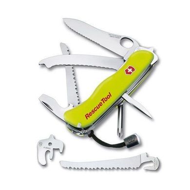 Швейцарский складной нож Victorinox Rescuetool One Hand (111мм 16 функций) желтый 0.8623.MWN