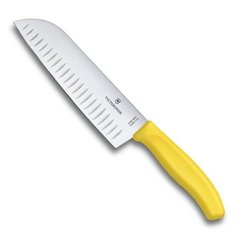 Нож бытовой, кухонный Victorinox Swissclassic Santoku (лезвие: 170мм), желтый 6.8526.17L8B