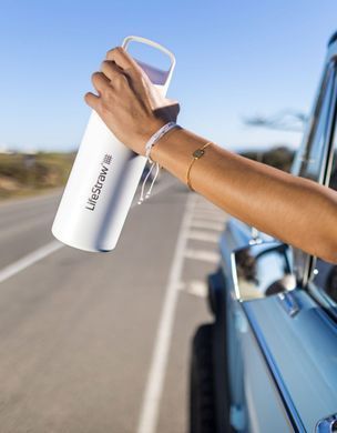 Пляшка-фільтр для води LifeStraw Go SS Filter Bottle, 1 л, Polar White (LSW LGV41SWHWW)