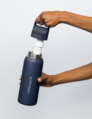Пляшка-фільтр для води LifeStraw Go SS Filter Bottle, 1 л, Polar White (LSW LGV41SWHWW)