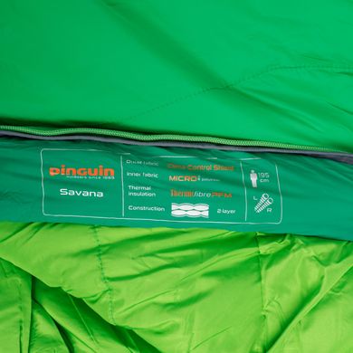 Спальный мешок Pinguin Savana (5/0°C), 195 см - Left Zip, Green (PNG 236347) 2020