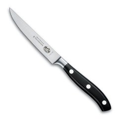 Нож бытовой, кухонный Victorinox Forged TomatoSteak Grand Maitre (лезвие: 120мм), черный 7.7203.12WG
