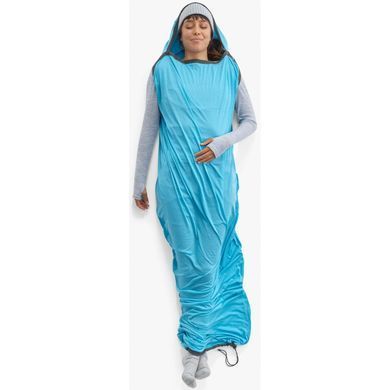Вкладиш в спальник Sea to Summit Breeze Sleeping Bag Liner, Mummy w/ Drawcord - Standart, Blue Atoll (STS ASL031081-190205)