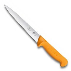 Нож бытовой, кухонный Victorinox Swibo Filleting (лезвие: 180мм), желтый 5.8403.18