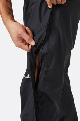 Штани чоловічі Rab Downpour Eco Pants FZ, Black, L, Short (RB QWG-86-L)