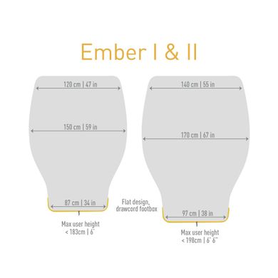 Спальний мішок-квілт Ember EbI (10/4°C), 183 см, Light Grey/Yellow від Sea to Summit (STS AEB1-R)