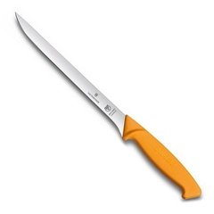 Нож бытовой, кухонный Victorinox Swibo Fish Flex-Narrow (лезвие: 200мм), желтый 5.8449.20
