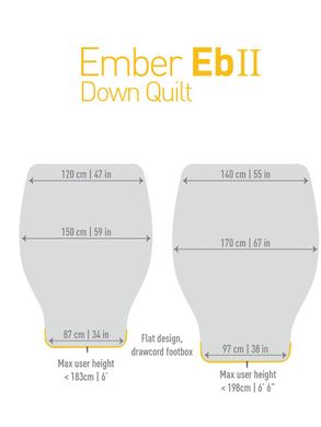 Спальний мішок-квілт Ember EbI (10/4°C), 198 см, Light Grey/Yellow від Sea to Summit (STS AEB1-L)