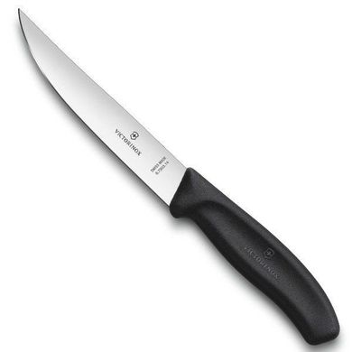 Нож бытовой, кухонный Victorinox Swissclassic Steak (лезвие: 140мм), черный 6.7903.14