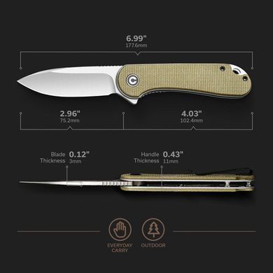 Нож складной Civivi Elementum, Olive (C907S)