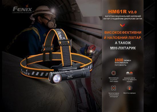 Фонарь налобный Fenix HM61R V2.0 (HM61RV20)