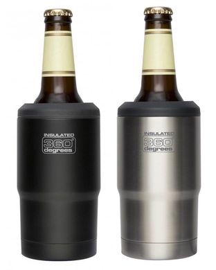 Термос для бутылки Vacuum Insulated Stainless Beer Cozy от 360° degrees, Black, (STS 360BEERCOZYBLK)