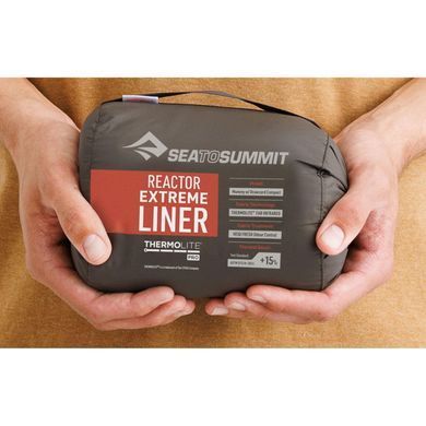 Вкладиш в спальник Sea to Summit Reactor Extreme Sleeping Bag Liner, Spicy Orange, Standart, Mummy w/ Drawcord, 198 см (STS ASL031071-190804)