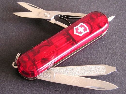 Швейцарский складной нож Victorinox Signature Lite (58мм 7 функций) красный прозрачный (0.6226.Т)