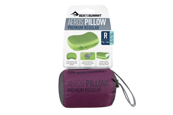 Надувна подушка Aeros Premium Pillow, 11х34х24см, Magenta від Sea to Summit (STS APILPREMRMG)