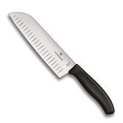 Нож бытовой, кухонный Victorinox Swissclassic Santoku (лезвие: 170мм), черный 6.8523.17B