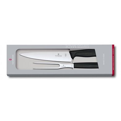 Набір кухонний Victorinox SwissClassic Curving Set (ніж+виделка), чорний 6.7133.2G