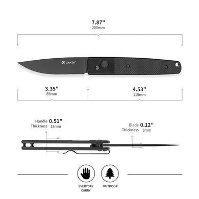 Нож складной Ganzo G721B, Black (6955800408010)