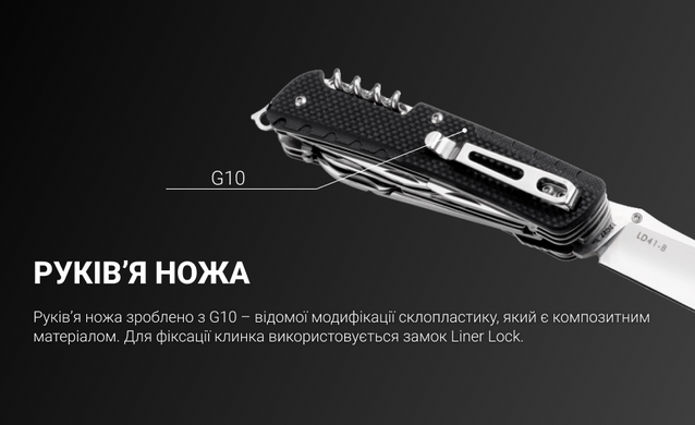 Нож многофункциональный Ruike Trekker LD41-B, Black (RKE LD41-B)