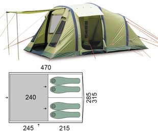 Намет Pinguin Interval 4 Airtube Green, 4-місний (PNG 143.4 a. Green)