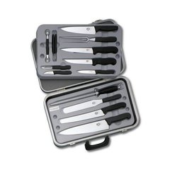 Набір кухонних ножів Victorinox Fibrox (14 предметів), чорний, в кейсе 5.4913