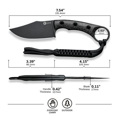 Нож Civivi Midwatch, Black (C20059B-1)