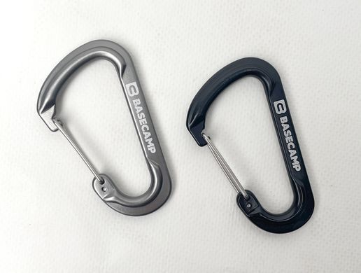 Набір алюмінієвих карабінів Base Camp Delta 7 Wire Set, 2 шт, Black/Grey (BCP 60915)