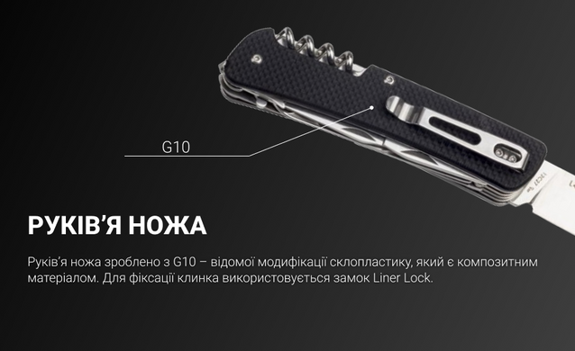 Нож многофункциональный Ruike Trekker LD51-B, Black (RKE LD51-B)