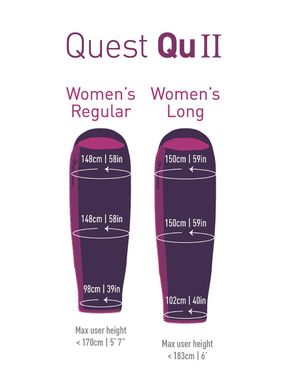 Женский спальный мешок Quest QuI (-1/-8°C), 170 см - Right Zip, Blackberry/Grape от Sea to Summit (STS AQU2-WR)