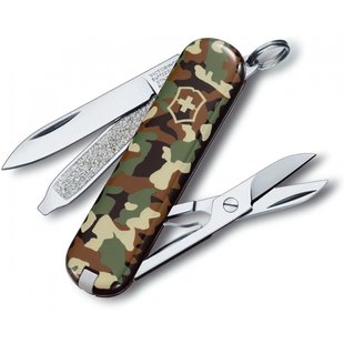 Швейцарський розкладний ніж Victorinox Classic SD (58мм 7 функцій) камуфляжний (0.6223.94)