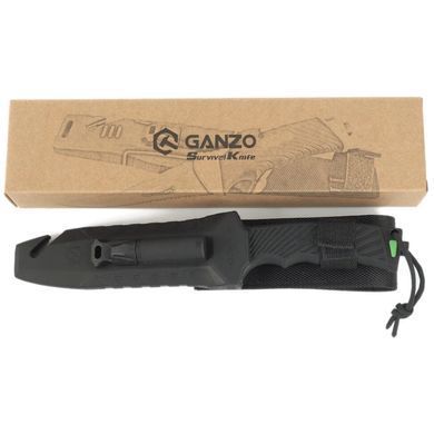 Ніж Ganzo G8012V2 з паракордом, Black (GNZ G8012V2-BK)