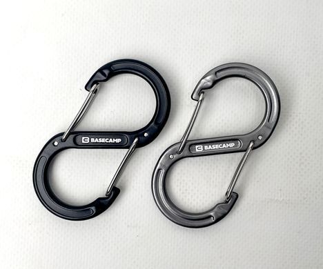 Набір алюмінієвих сервісних карабінів Base Camp Sigma 8 Wire Set, 2 шт, Black/Grey (BCP 61015)