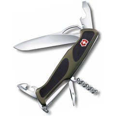 Швейцарский складной нож Victorinox Rangergrip 61 One Hand (130мм,11 функций) зелено-черный (0.9553.MC4)