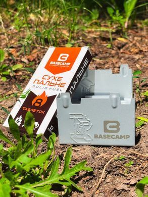 Твердопаливний пальник BaseCamp Pocket Stove з набором сухого пального, 4 таблетки (BCP 51700)