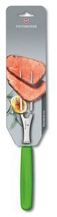 Кухонная вилка Victorinox Carving Flat 15см с зел. ручкой (блистер)
