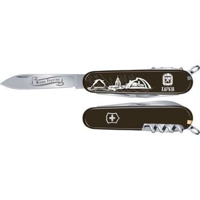 Швейцарский складной нож Victorinox Spartan City 3D Харьков (91мм 12 функций) черный (1.3603.3R33)