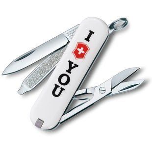 Швейцарський розкладний ніж Victorinox Classic The Gift (58мм 7 функцій) білий 0.6223.857