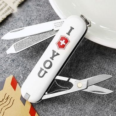 Швейцарський розкладний ніж Victorinox Classic The Gift (58мм 7 функцій) білий 0.6223.857