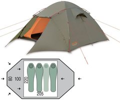 Палатка трехместная Pinguin Taifun 3 Green, 4-местная (PNG 134.3)