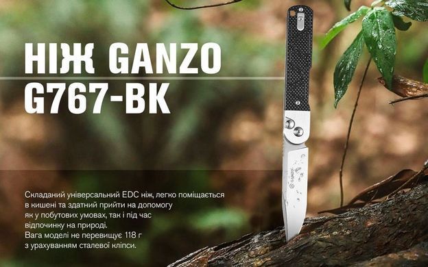 Ніж складаний Ganzo G767, Black (860011402800)