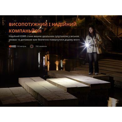 Ліхтар наключний Fenix E06R, Gray (6942870311685)