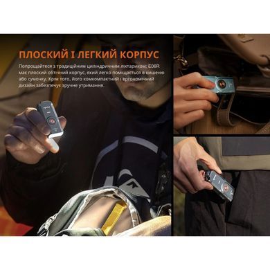 Ліхтар наключний Fenix E06R, Gray (6942870311685)