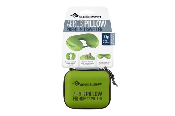 Надувна подушка Aeros Premium Pillow Traveller, 11х39х29см, Lime від Sea to Summit (STS APILPREMYHALI)
