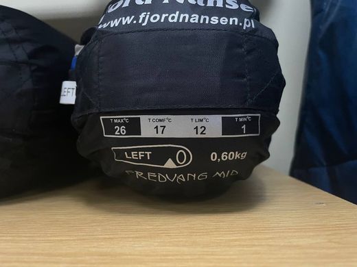Спальний мішок Fjord Nansen FREDVANG MID (17/12°С), 178 см - Right Zip, sapphire (FN 32250)
