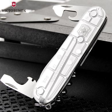 Швейцарський розкладний ніж Victorinox Spartan (91мм 12 функцій) срібний прозорий (1.3603.Т7)