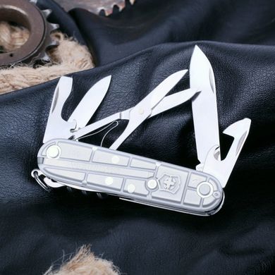 Швейцарський розкладний ніж Victorinox Climber (91мм 14 функцій) срібний прозорий (1.3703.Т7)