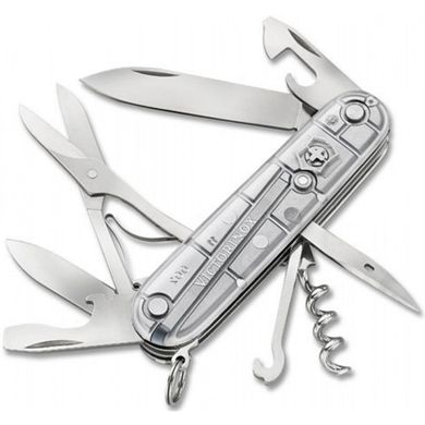 Швейцарський розкладний ніж Victorinox Climber (91мм 14 функцій) срібний прозорий (1.3703.Т7)