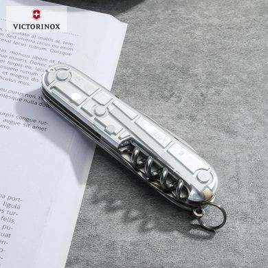 Швейцарський розкладний ніж Victorinox Spartan (91мм 12 функцій) срібний прозорий (1.3603.Т7)